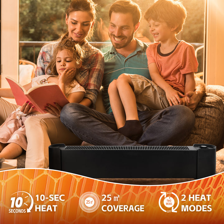 2200W Graphene Floor Electric Heater – Fast Heating, Energy-Efficient, Portable Indoor Heater