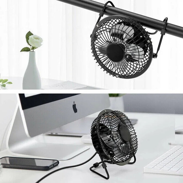 360° Tilt Adjustable USB Portable Mini Desk Fan