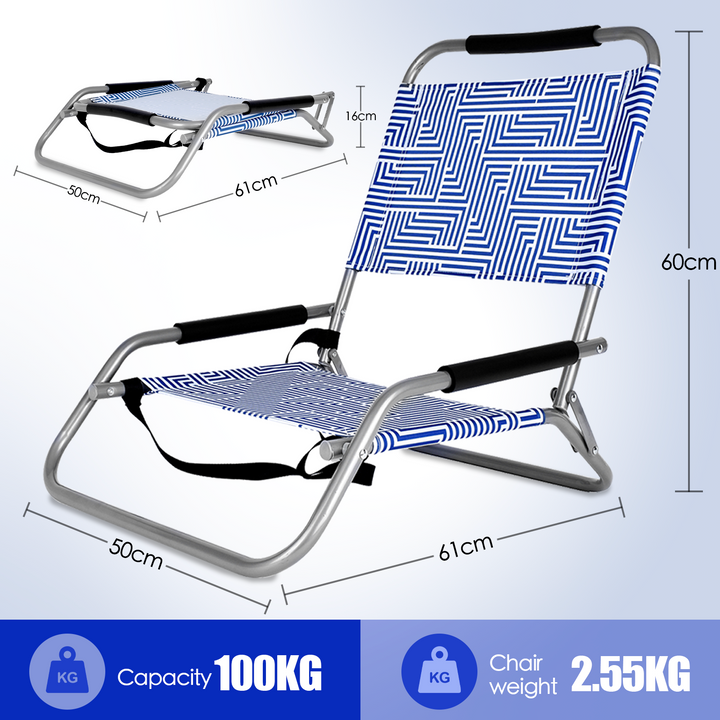 2 Pcs Lazy Dayz Foldable Beach Chair - Makena