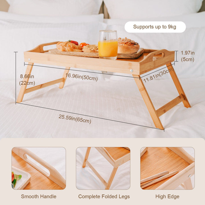 Living Today Homewares Foldable Bamboo Bed Tray / Breakfast Serving Table