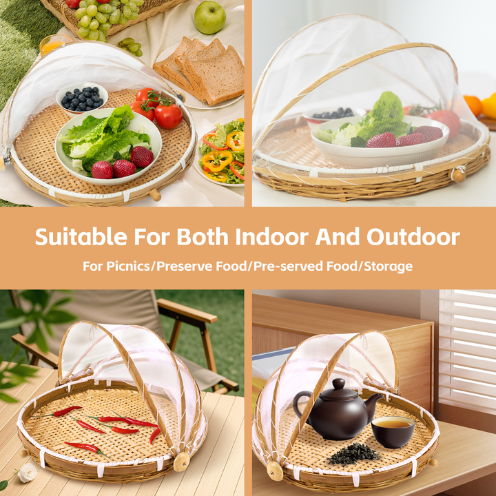 40cm Foldable Bamboo Food Cover