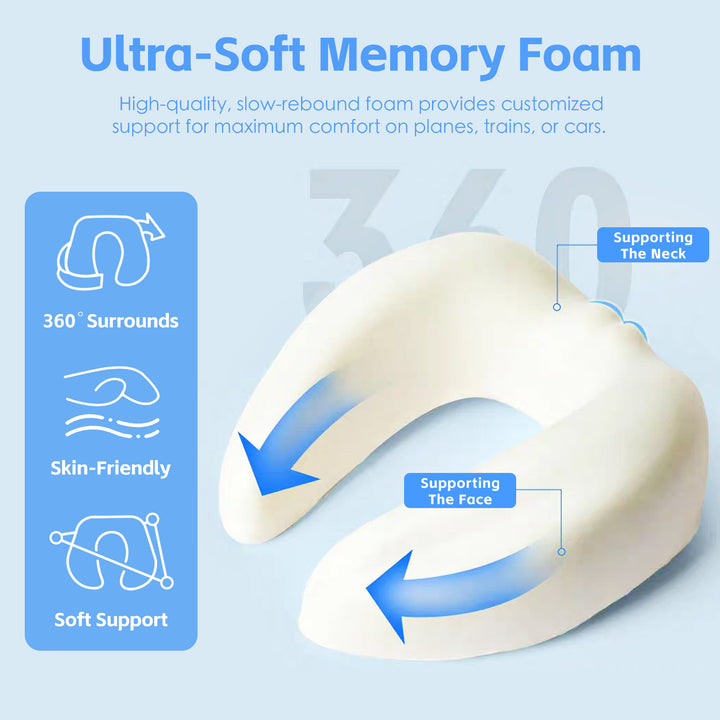 Compact Luxury Memory Foam Travel Pillow