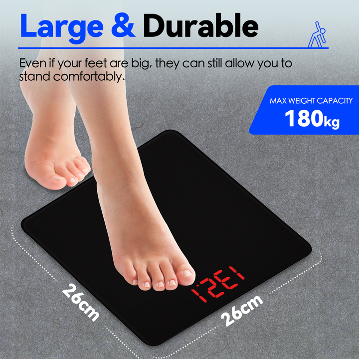 Clevinger Digital Glass Bathroom Scale Max Capacity 180KG