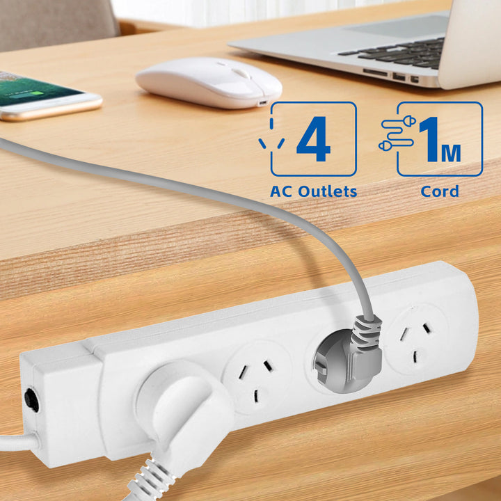 4 Outlet Powerboard With Surge Protection 1M Lead Cable
