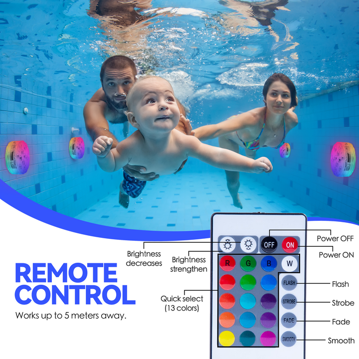 2 Pcs Lazy Dayz 13 Colors LED Remote Pool Light