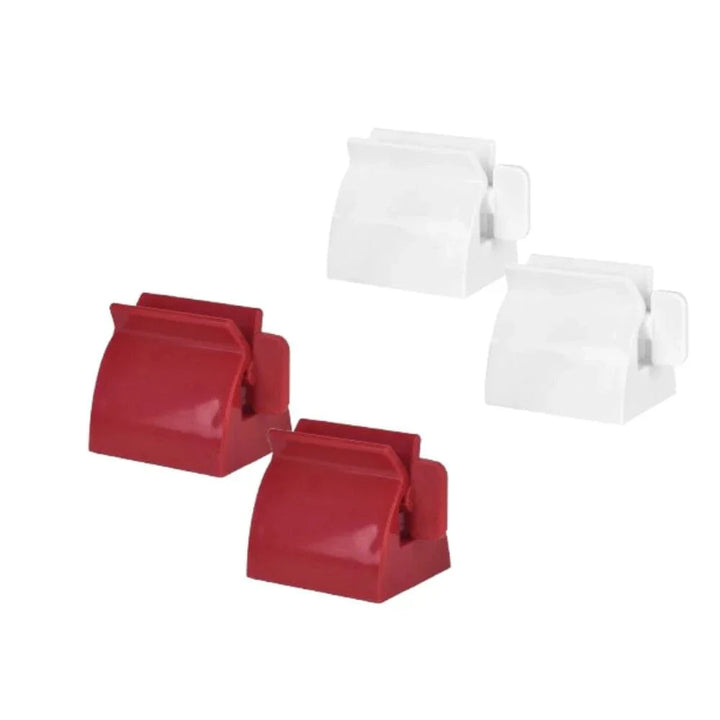 4 Pcs Toothpaste Rolling Dispensers Squeezer – Compact, Durable PP, Non-Slip Base