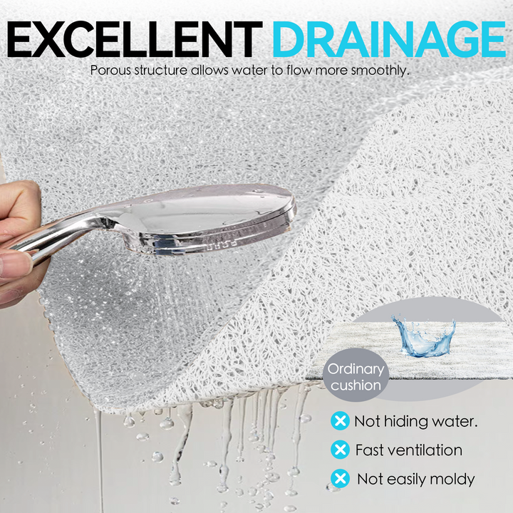 2 Pcs Premium Non-Slip Loofah Shower Mat Bathroom Safe 75 x 44 cm