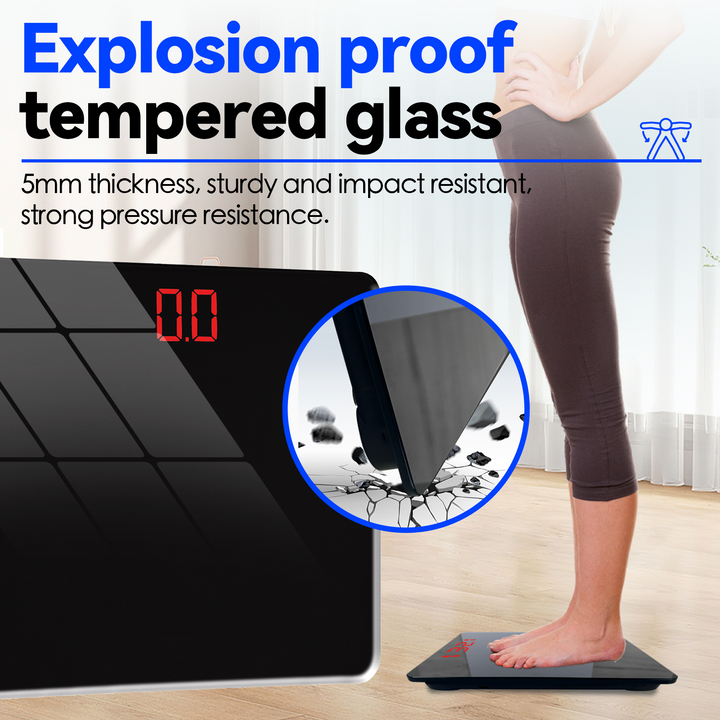 Clevinger Digital Glass Bathroom Scale Max Capacity 180KG