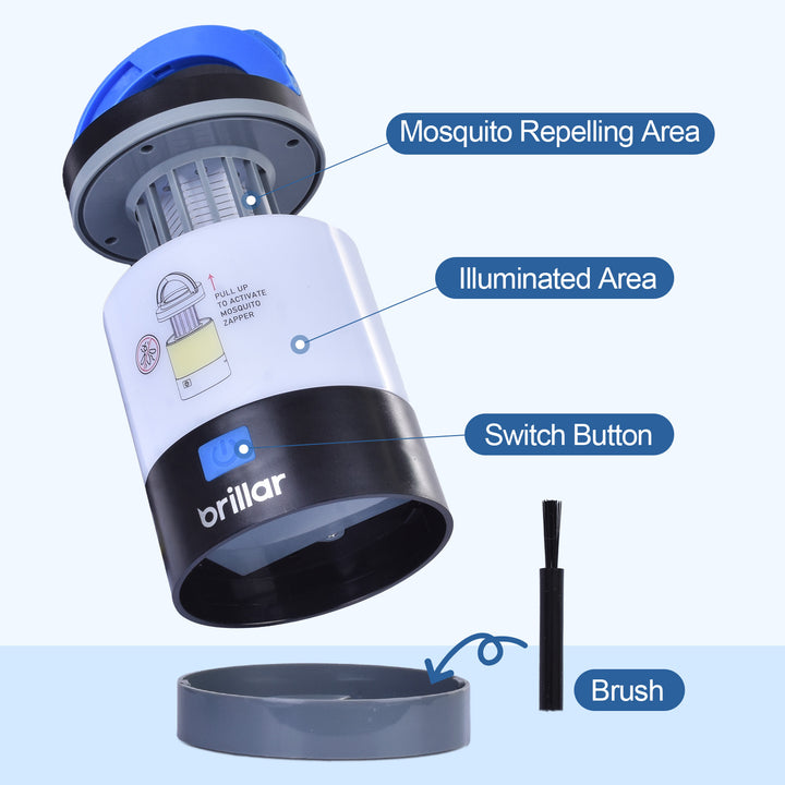Brillar 3 in 1 Rechargeable Camping Bug Zapper Insect Killer Lantern