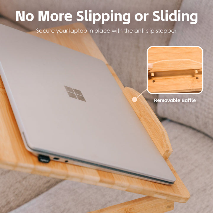 Foldable and Adjustable Bamboo Laptop Table, Bed Tray