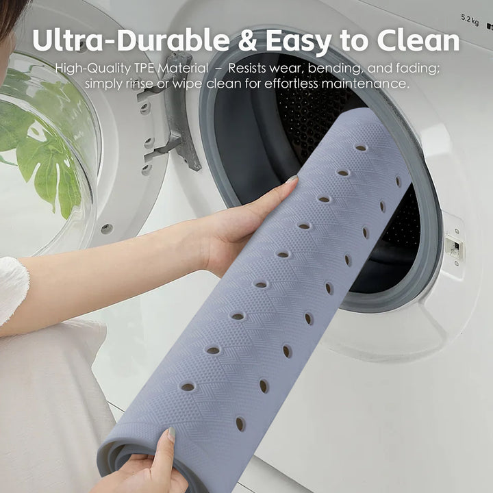 2 Pcs  70×40 cm Anti‑Slip Grip Shower Mat Quick‑Dry Bath Mat with 100+ Suction Cups
