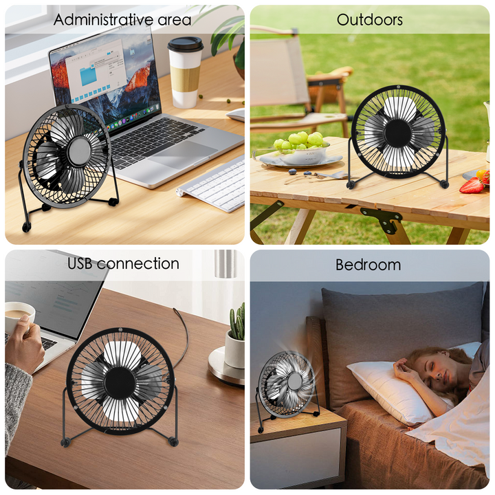 360° Tilt Adjustable USB Portable Mini Desk Fan