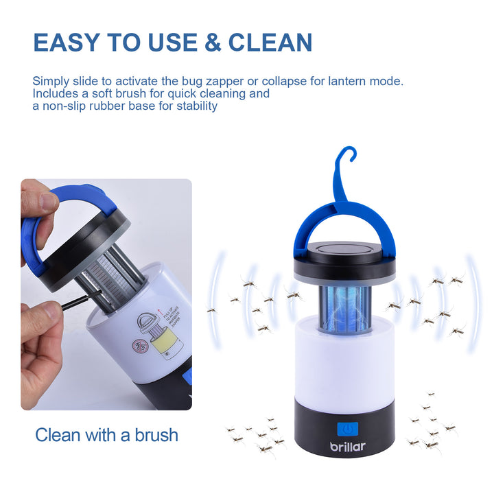 Brillar 3 in 1 Rechargeable Camping Bug Zapper Insect Killer Lantern