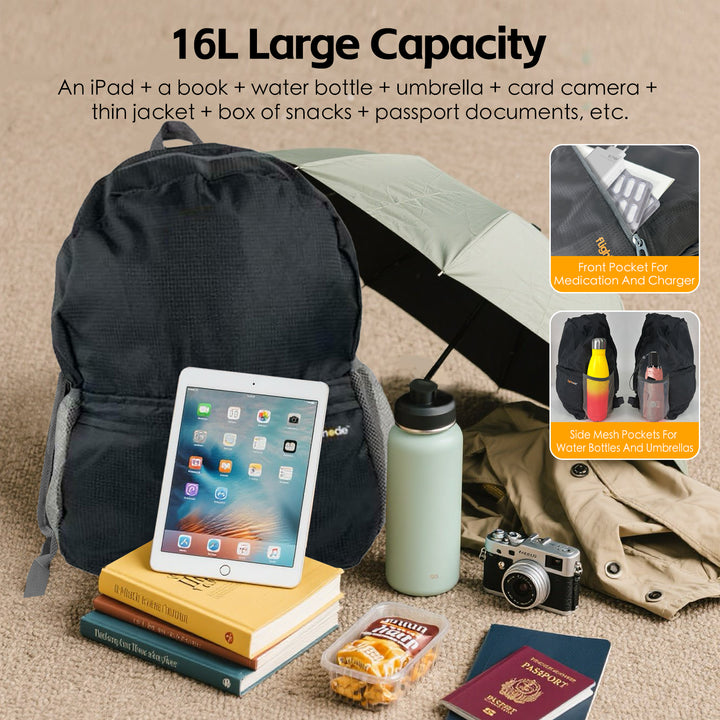 16L Travel Foldable Lightweight Backpack/Daypack