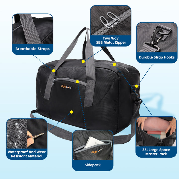 35L Foldable Lightweight Duffel Travel Bag