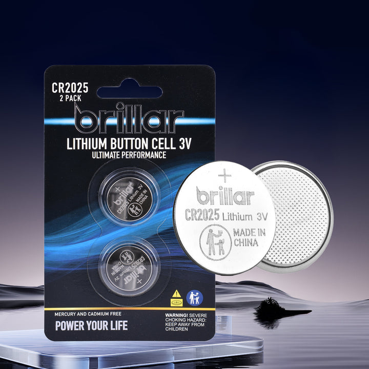 2 Pcs Brillar CR2025 Lithium Button Cell