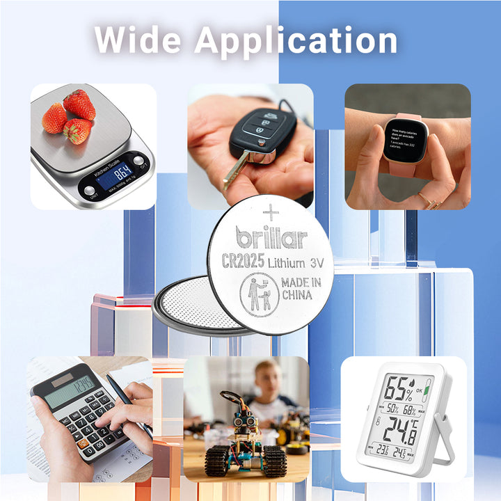 2 Pcs Brillar CR2025 Lithium Button Cell