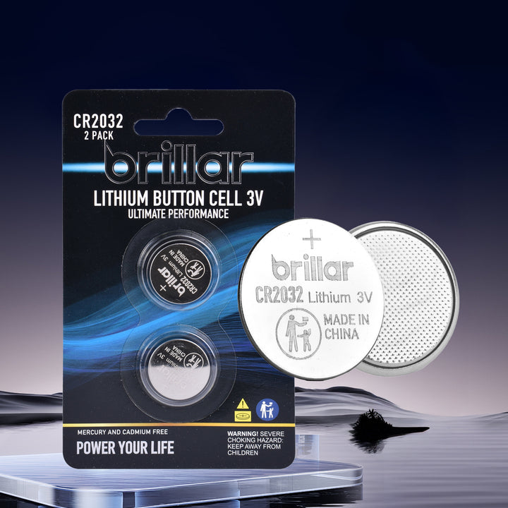 2 pcs Brillar CR2032 Lithium Button Cell – Long-Lasting Coin-Cell Power