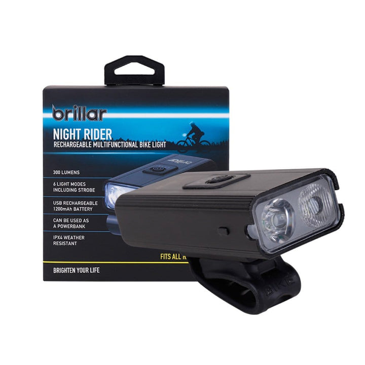 Brillar 300 Lumen USB Rechargeable Multifunctional Bike Rider Light