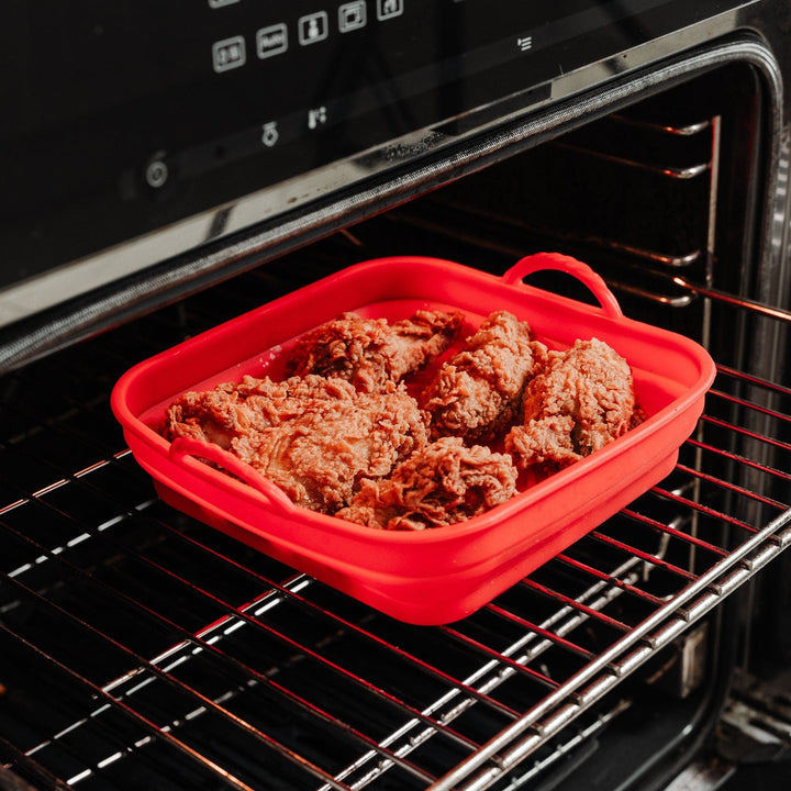 COOK EASY Silicone Ari Fryer LIner Collapsible Silicone Air Fryer Oven Microwave Liner Square