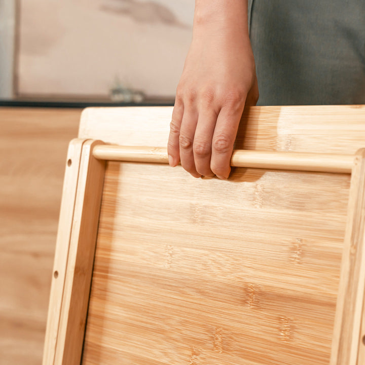 Living Today 2pc TV Dinner Tables - Bamboo Folding TV Tray & Snack Table