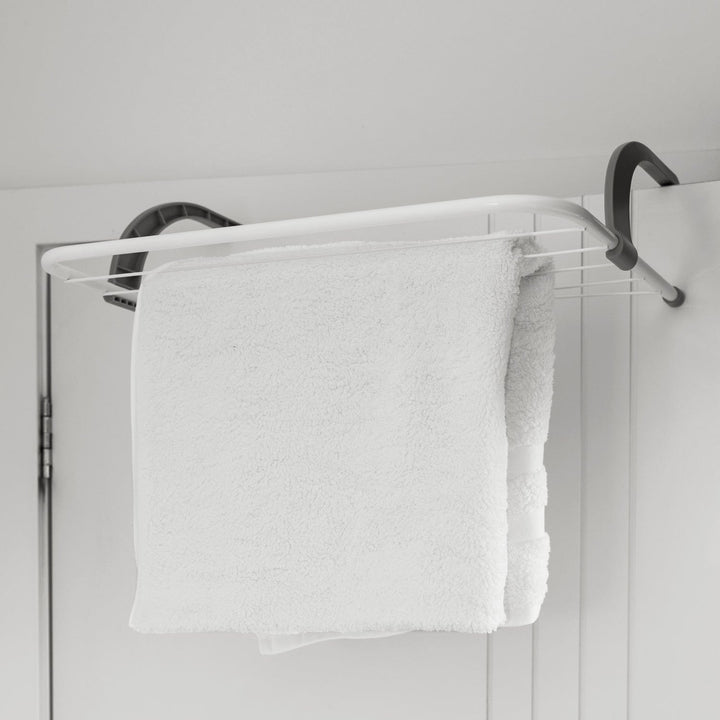 Clevinger Towel Racks & Holders Over Door Clothes Airer - 5 Rail Over Door Folding Multi Clothes Airer Laundry Drying Hanger Coat Portable Dryer