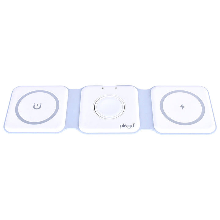 3 in 1 Wireless 15W Qi Fast Charging Foldable Station for Apple Mag Safe