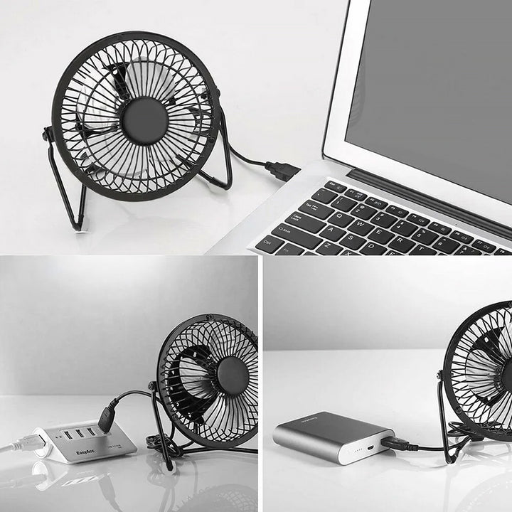 360° Tilt Adjustable USB Portable Mini Desk Fan