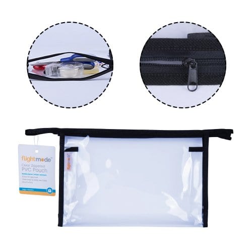 Flight Mode Waterproof PVC Clear Zippered Carry Pouch