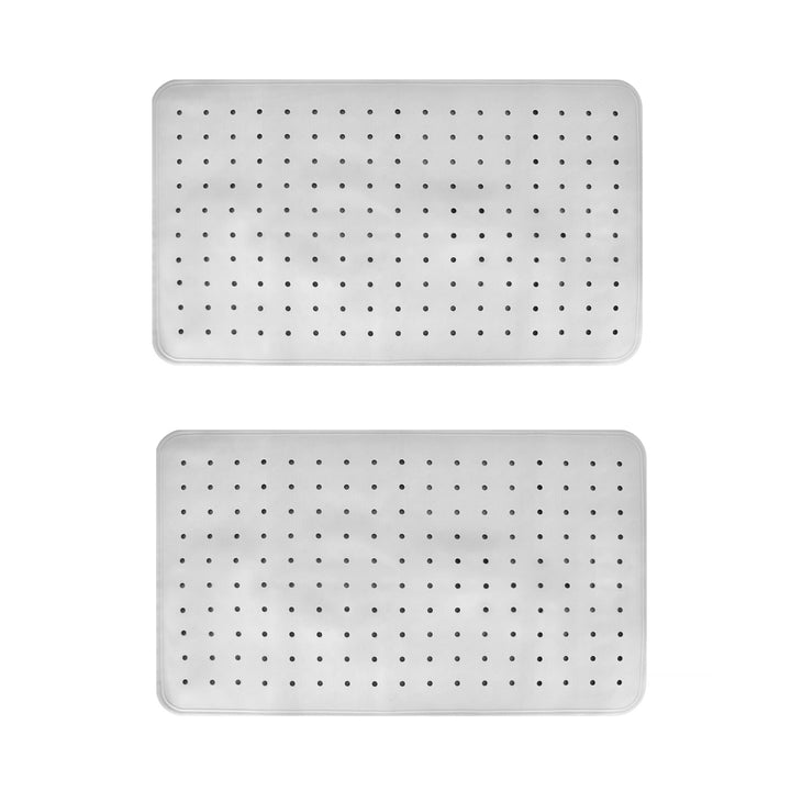 2 Pcs  70×40 cm Anti‑Slip Grip Shower Mat Quick‑Dry Bath Mat with 100+ Suction Cups