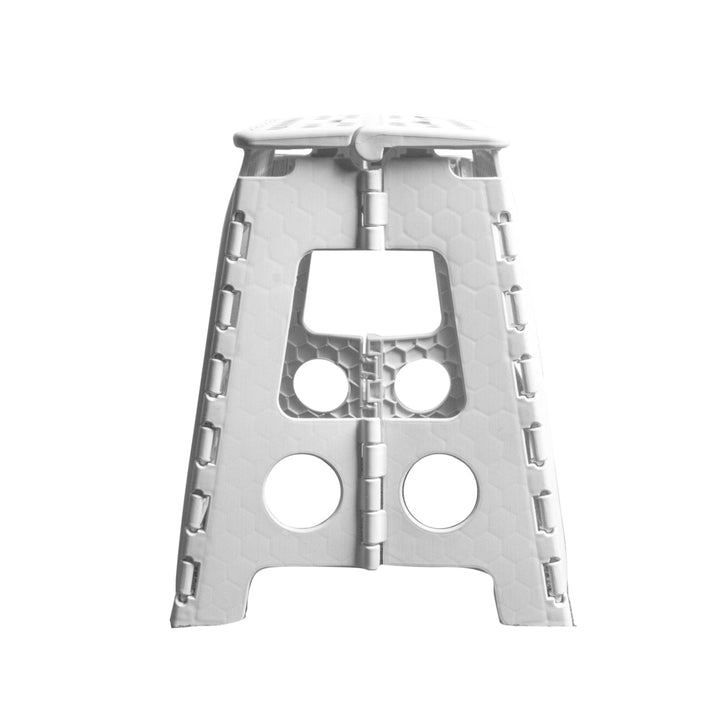 Living Today Large Plastic Folding Stool Portable Chair Store Flat Easy Carry Outdoor Camping White