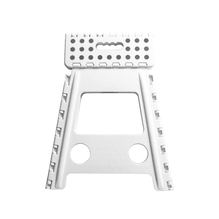 Living Today Large Plastic Folding Stool Portable Chair Store Flat Easy Carry Outdoor Camping White