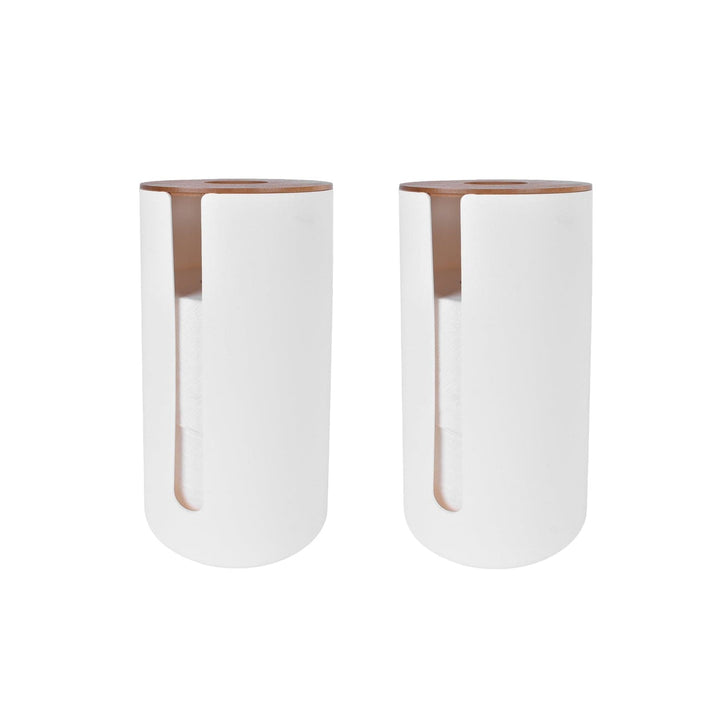 Clevinger bathroom accessories 2 1/2 Pcs Bamboo Lid Toilet Roll Storage Holder
