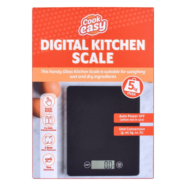 COOK EASY 5KG Digital Glass Kitchen Scale