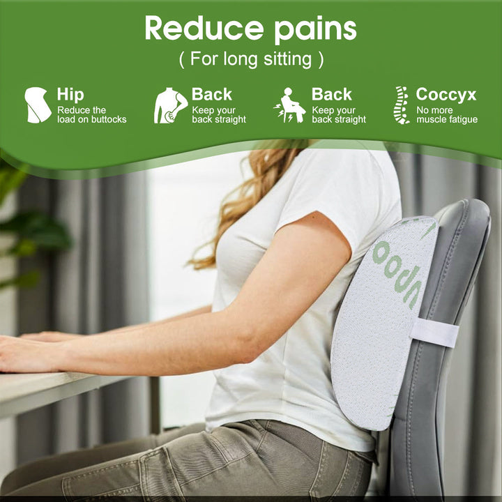 Memory Foam Lumbar Back Support Cushion Seat Set
