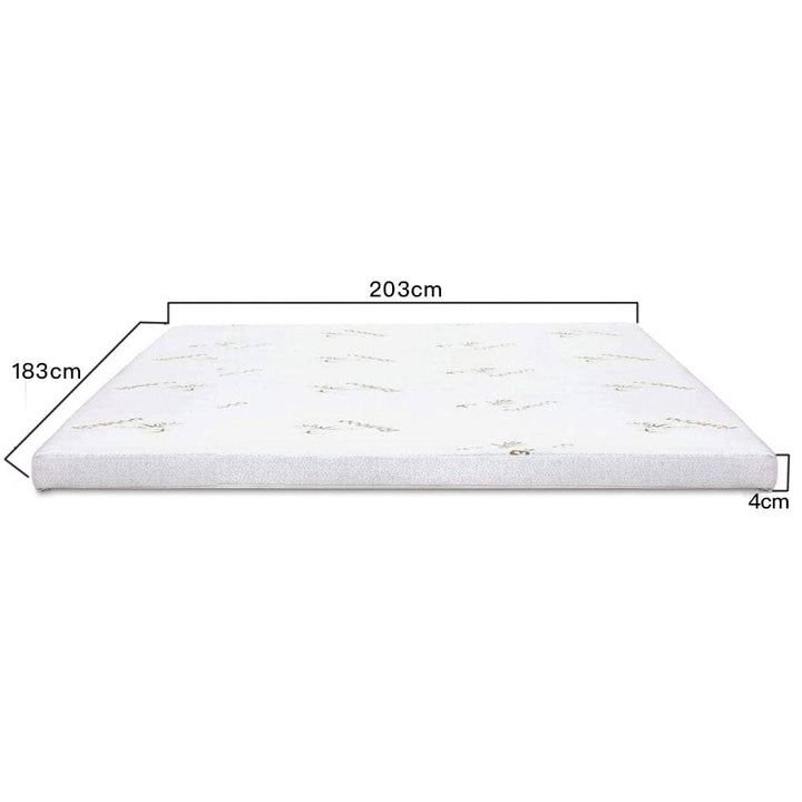 Living Today 4cm Memory Foam Mattress Topper with Bamboo Cover - King