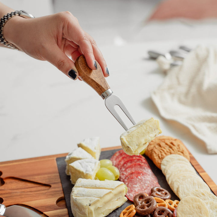 Clevinger cheese board Clevinger 4 Piece Acacia Wood & Slate Cheese Board With Knife Set
