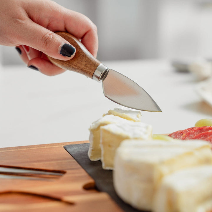 Clevinger cheese board Clevinger 4 Piece Acacia Wood & Slate Cheese Board With Knife Set