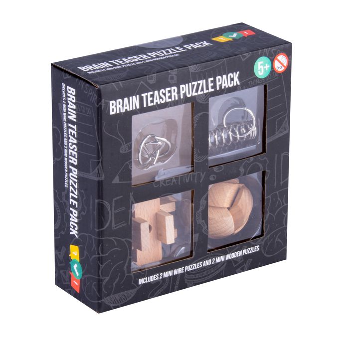 4 Pcs Brain Storm Mini Brain Teaser Puzzle