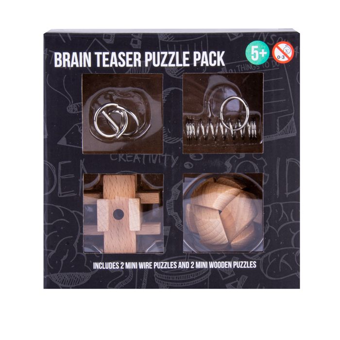 4 Pcs Brain Storm Mini Brain Teaser Puzzle