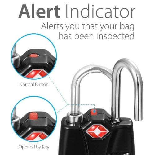 Flight Mode TSA Approved Travel 3 Dial Indicator Padlock