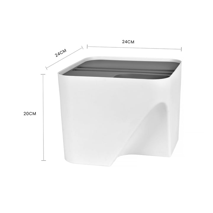 2 Pcs 12L+18L Stackable Plastic Kitchen Trash Bin Household Classification Storage Box