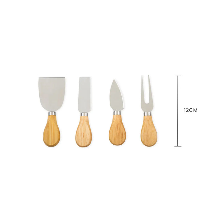 4 Pcs Clevinger Avalon Wood Handle Cheese Knife Set