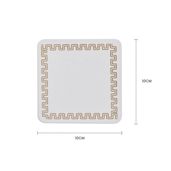 Clevinger dining placemat Clevinger 8 pcs MDF Placemats and Coasters Gold Border