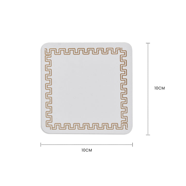 4 Pcs Clevinger MDF Coasters Gold Border