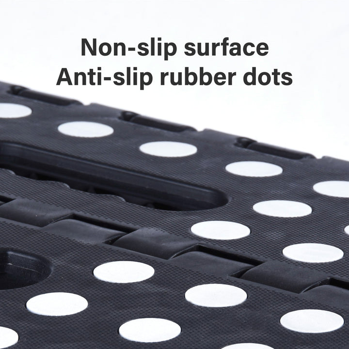 Large Plastic Folding Stool Portable Chair Store Flat Easy Carry Outdoor Camping Black