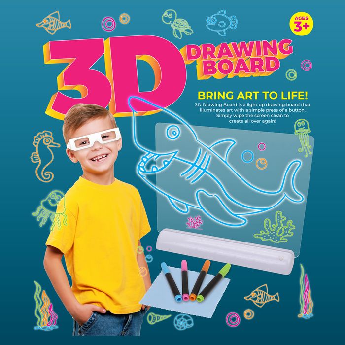 3D Drawing Board Magic Glow Pad Light Up - Living Today