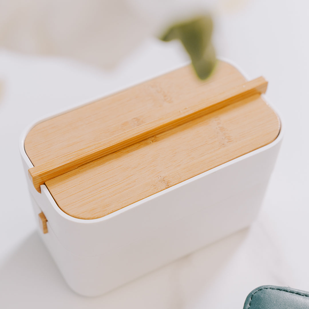 Embrace Elegance and Organization with the Bamboo Fiber Jewellery Box Set