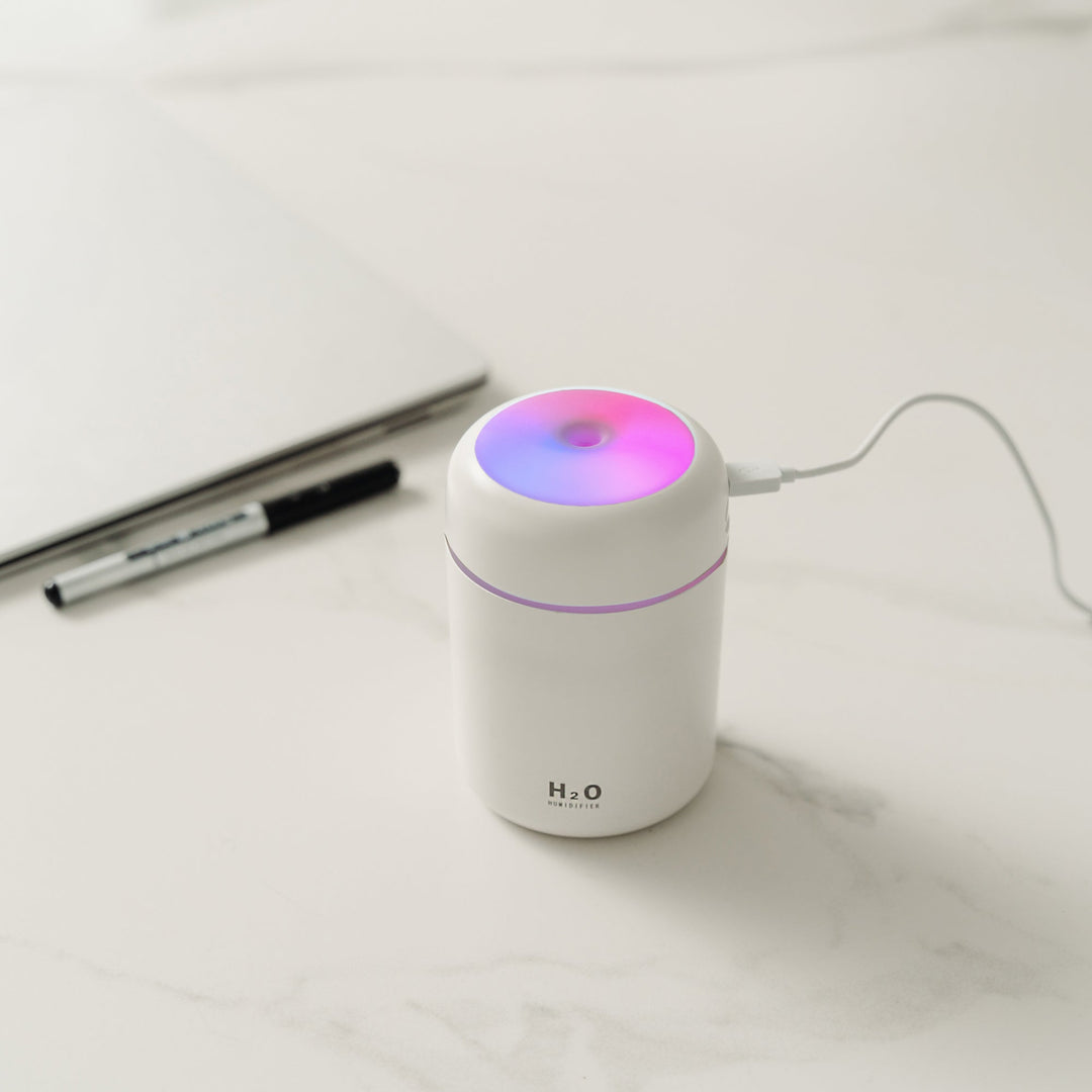 Mini Ultrasonic Humidifier with Color-Changing LED Nightlight – Your Personal Air Oasis