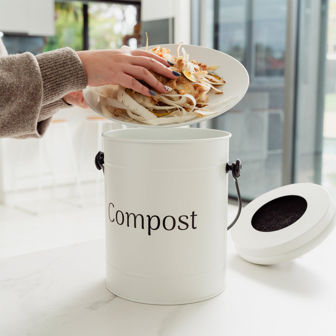 5L Premium Kitchen Compost Bin with Odor Control – Countertop Recycling Made Easy
